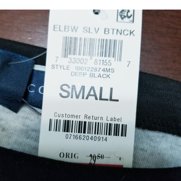 NWTs- Karen Scott Casual Black Pullover T Boat Neck Cuffed Sleeve Top Size Small - Picture 7 of 9